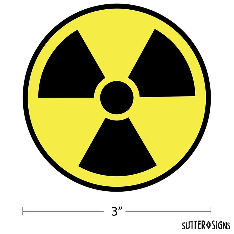 Sutter Signs Nuclear Radiation Warning Symbol Stickers - Individually Die-Cut - 3-Inch Diameter (Pack of 4 Decals) - Image 2